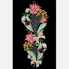 Blomsterranke med marieh�ns