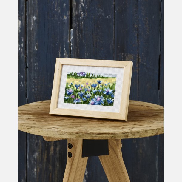 Broderi kornblomster