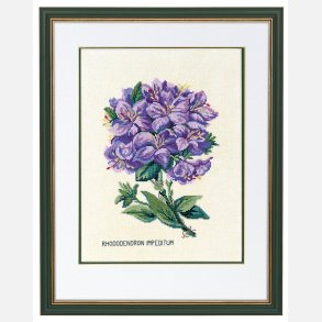 Broderi Rhododendron i lilla